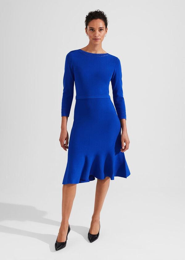 hobbs Quinn Knitted Dress Egyptian Blue