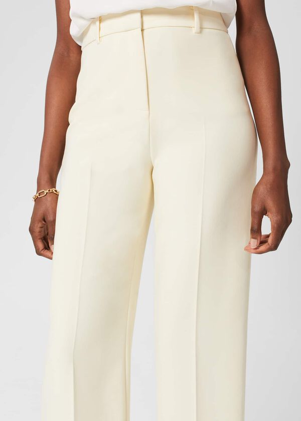 Hobbs Rachael Wide Trousers Pale Yellow
