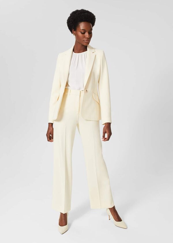 hobbs Rachael Wide Trousers Pale Yellow