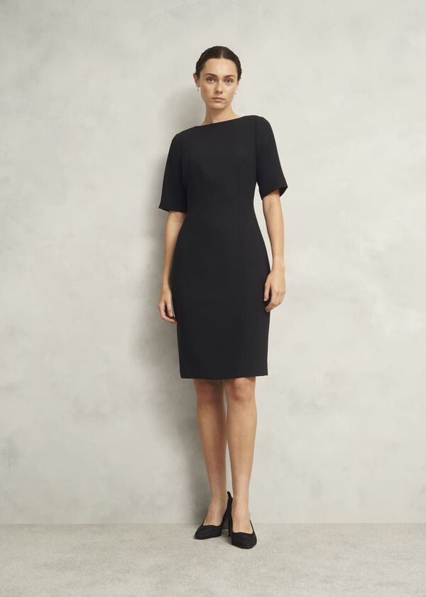 hobbs Rae Sleeved Dress Black