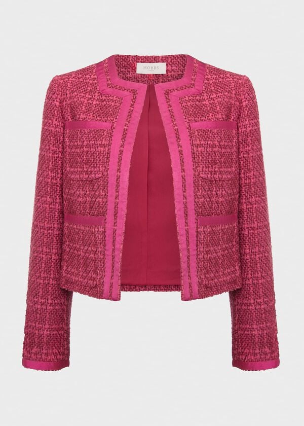 Hobbs Ramona Tweed Jacket Berry