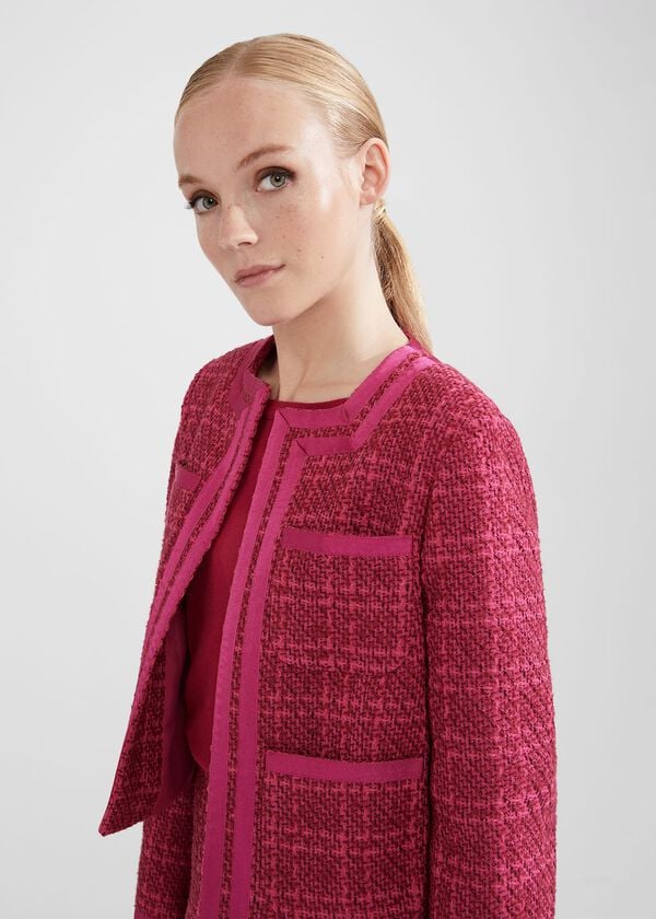 Hobbs Ramona Tweed Jacket Berry