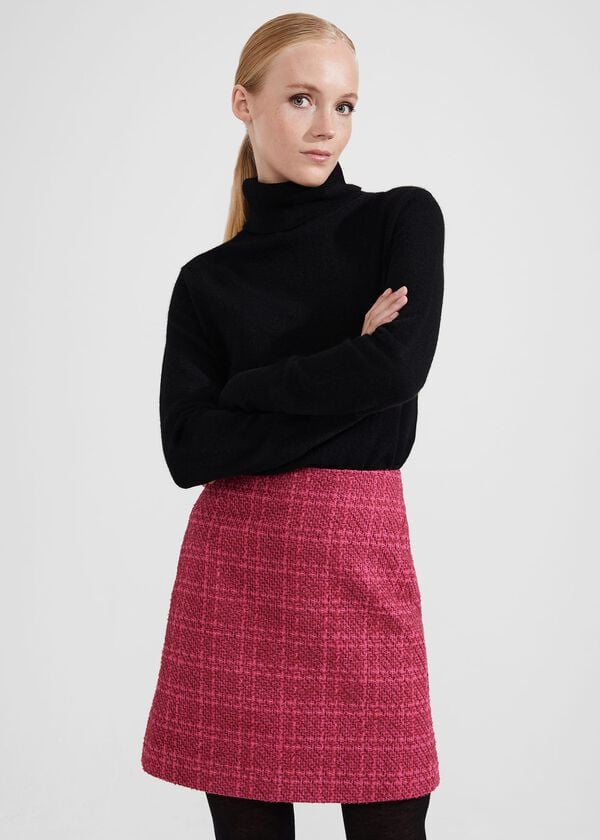 hobbs Ramona Tweed Skirt Berry