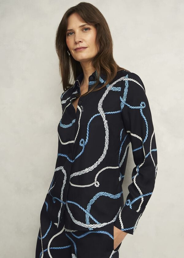 Hobbs Raya Shirt Navy Multi
