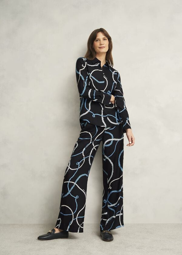 hobbs Raya Trousers Navy Multi