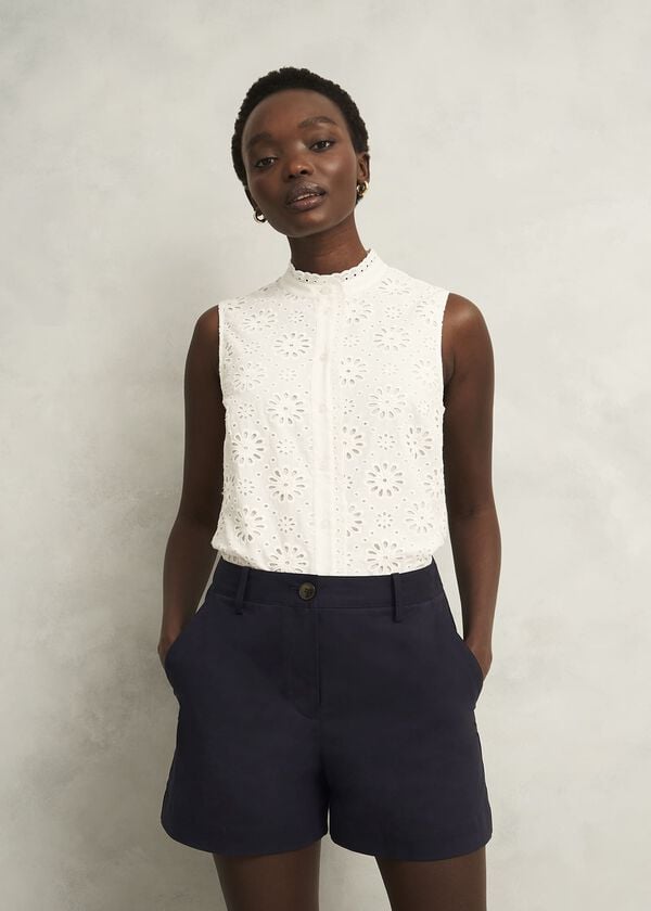 hobbs Reena Cotton Shorts Navy