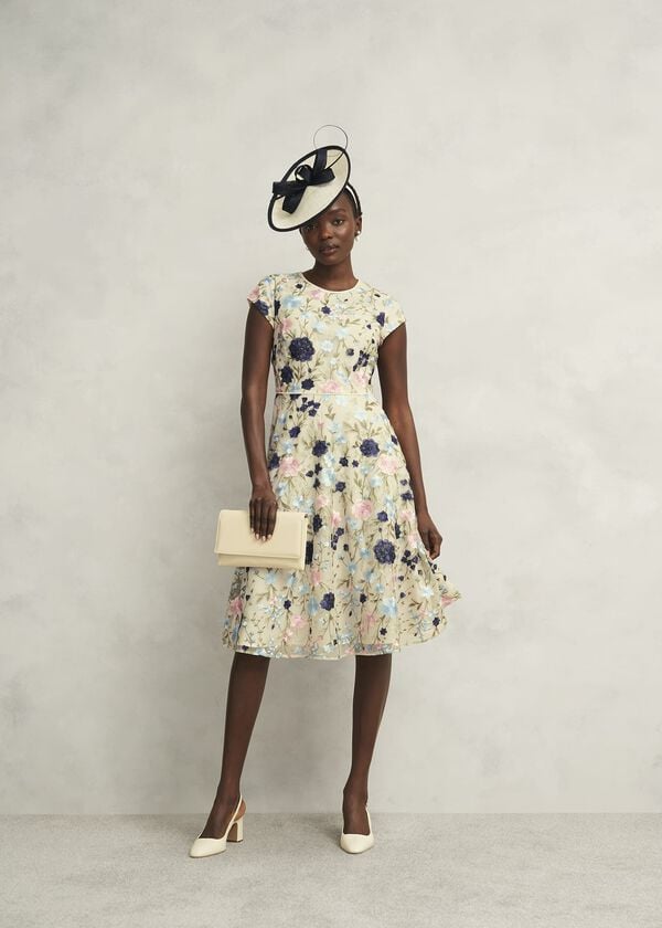 Hobbs Renata Leather Clutch Buttercream