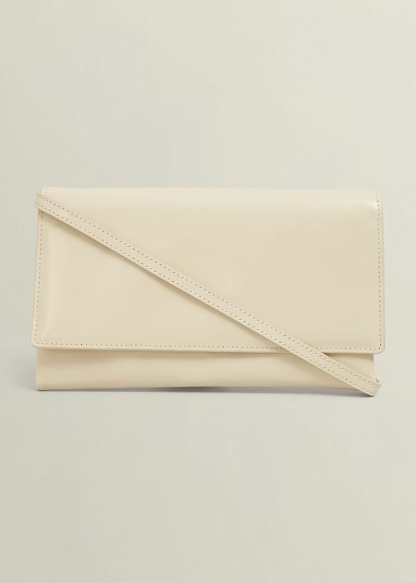 hobbs Renata Leather Clutch Buttercream