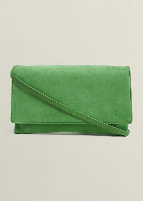 hobbs Renata Suede Clutch Cilantro Green