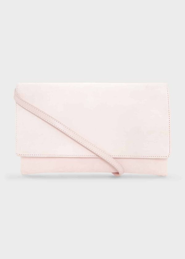 Hobbs Renata Suede Clutch Pale Pink