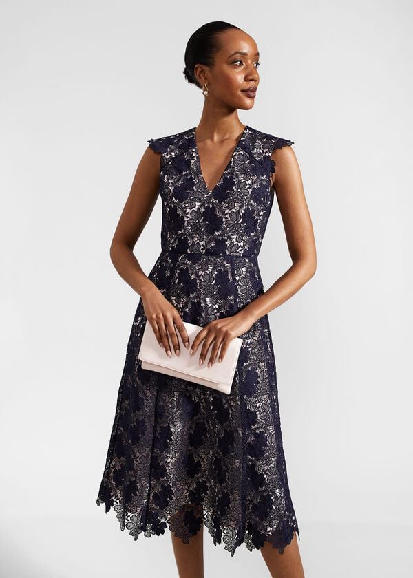 Hobbs Renata Suede Clutch Pale Pink