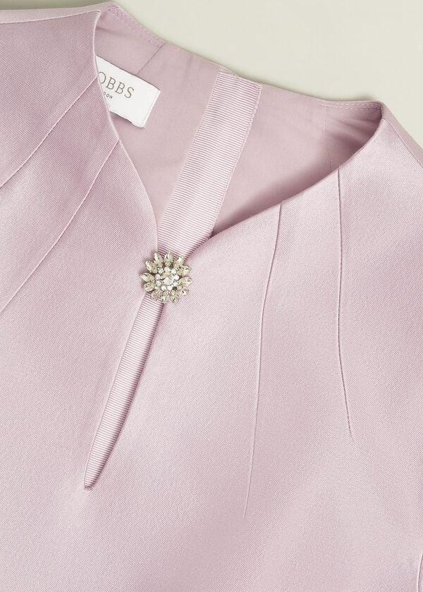 Hobbs Rhea Wool Silk Dress Soft Petal Pink