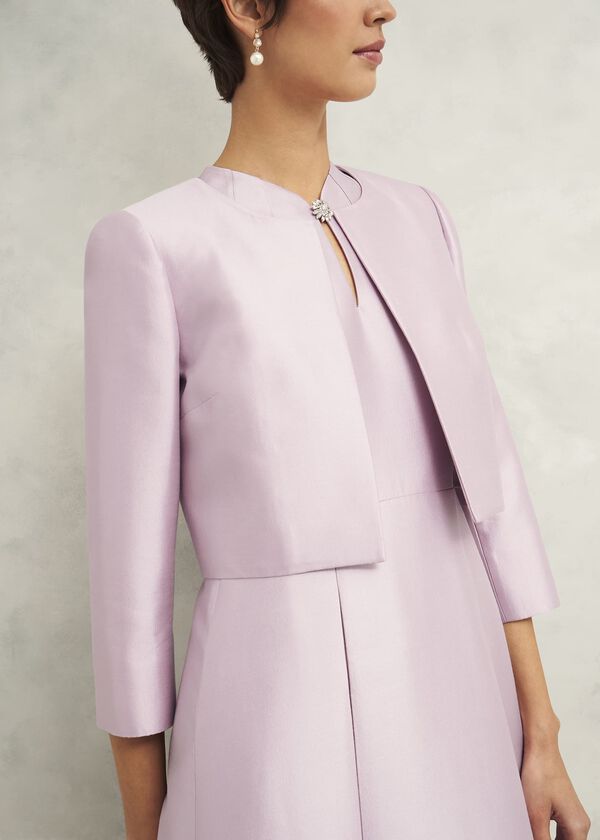 Hobbs Rhea Wool Silk Jacket Soft Petal Pink