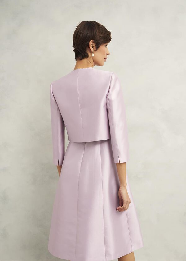 Hobbs Rhea Wool Silk Jacket Soft Petal Pink