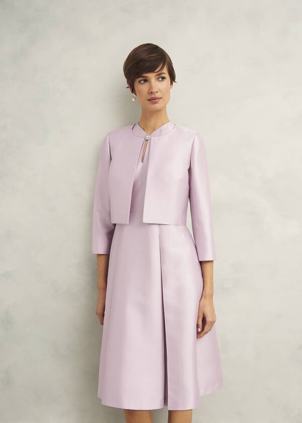 hobbs Rhea Wool Silk Jacket Soft Petal Pink