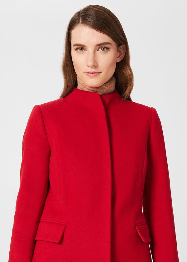 Hobbs Rhiannon Wool Blend Coat Red