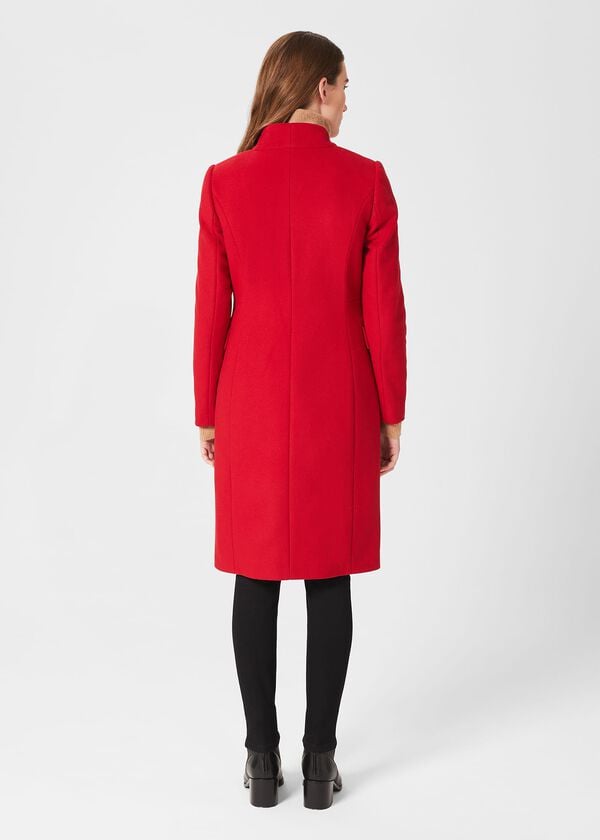 Hobbs Rhiannon Wool Blend Coat Red