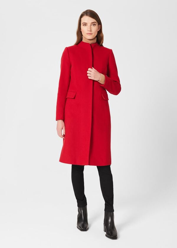 hobbs Rhiannon Wool Blend Coat Red