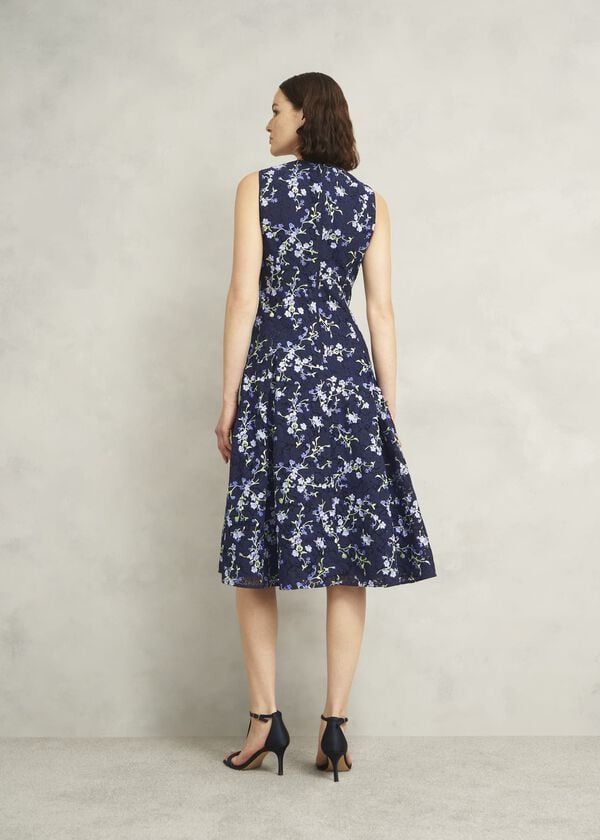 Hobbs Ria Embroidered Floral Dress Midnight Multi