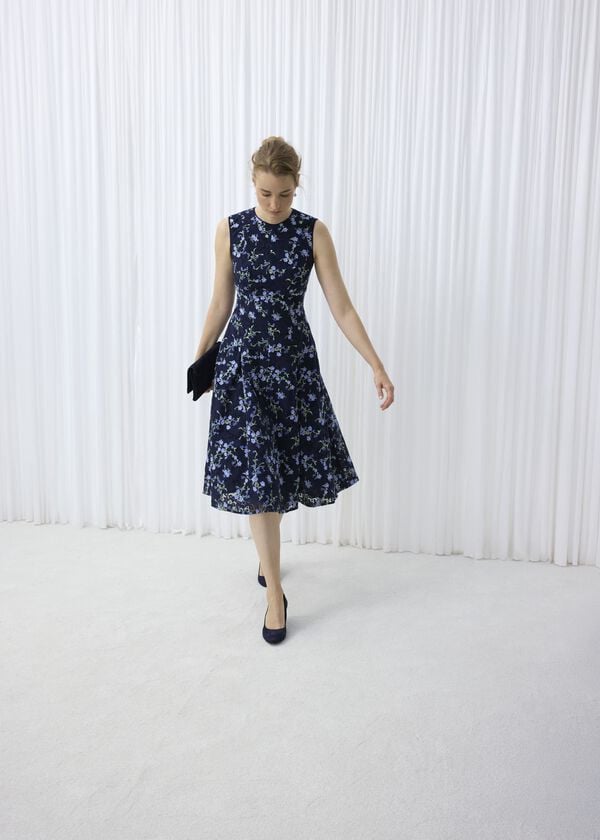 hobbs Ria Embroidered Floral Dress Midnight Multi