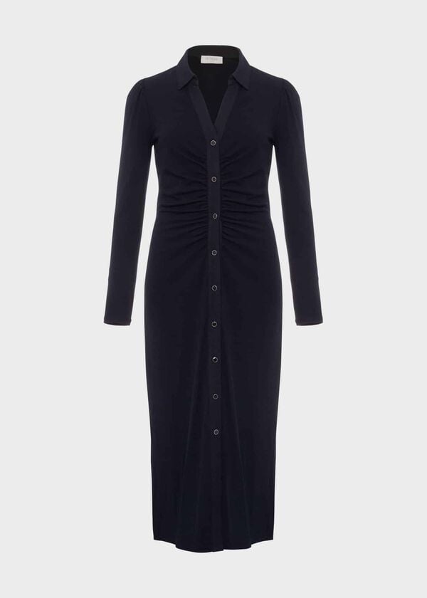 Hobbs Rib Hatty Jersey Dress Navy