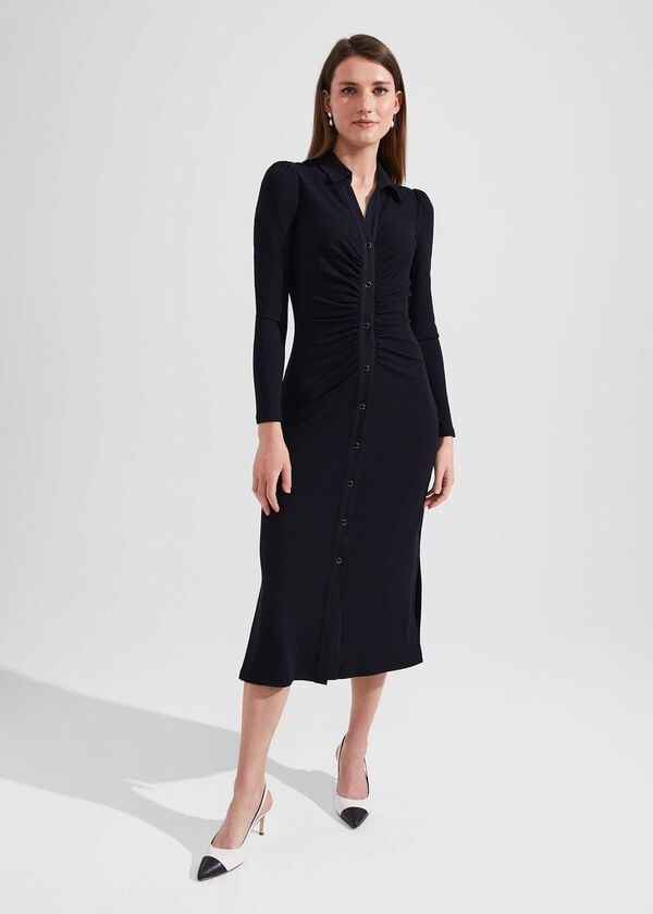 hobbs Rib Hatty Jersey Dress Navy