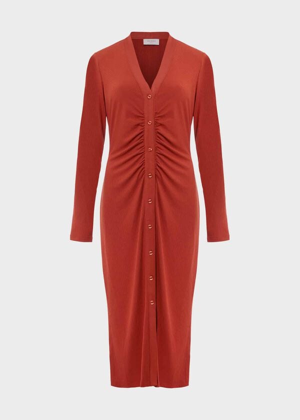 Hobbs Rib Hatty Jersey Dress Pecan