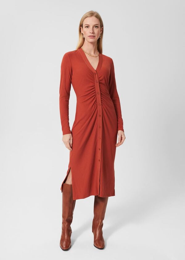 hobbs Rib Hatty Jersey Dress Pecan