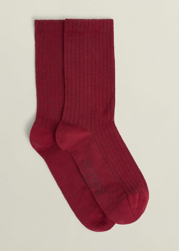 hobbs Ribbed Single Socks Hobbs Red