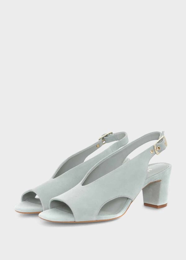 Hobbs Riley Suede Sandals Sage Green