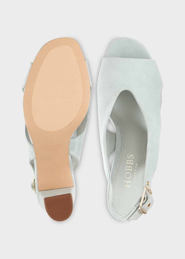 Hobbs Riley Suede Sandals Sage Green