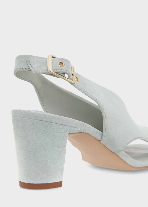 Hobbs Riley Suede Sandals Sage Green