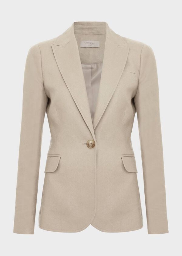Hobbs Roberta Linen Jacket Neutral