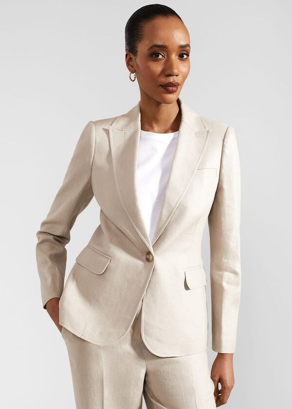 Hobbs Roberta Linen Jacket Neutral