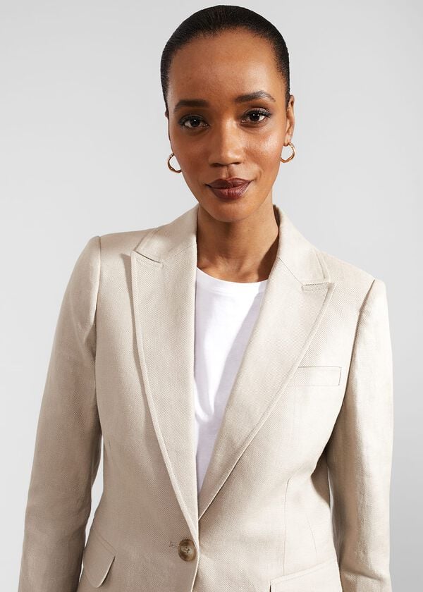 Hobbs Roberta Linen Jacket Neutral