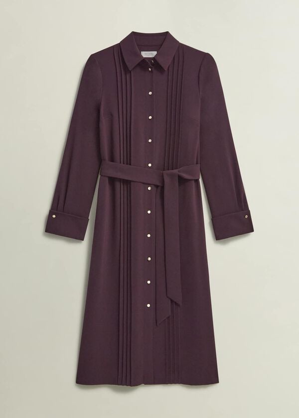 Hobbs Robyn Shirt Dress Malbec Purple