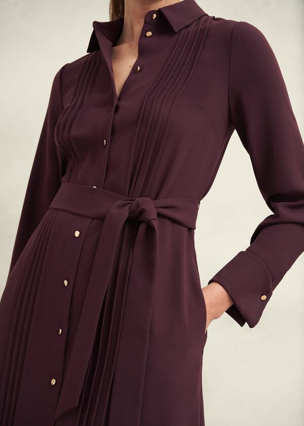 Hobbs Robyn Shirt Dress Malbec Purple