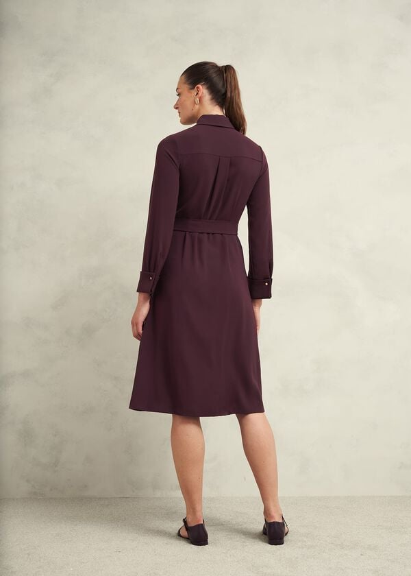Hobbs Robyn Shirt Dress Malbec Purple