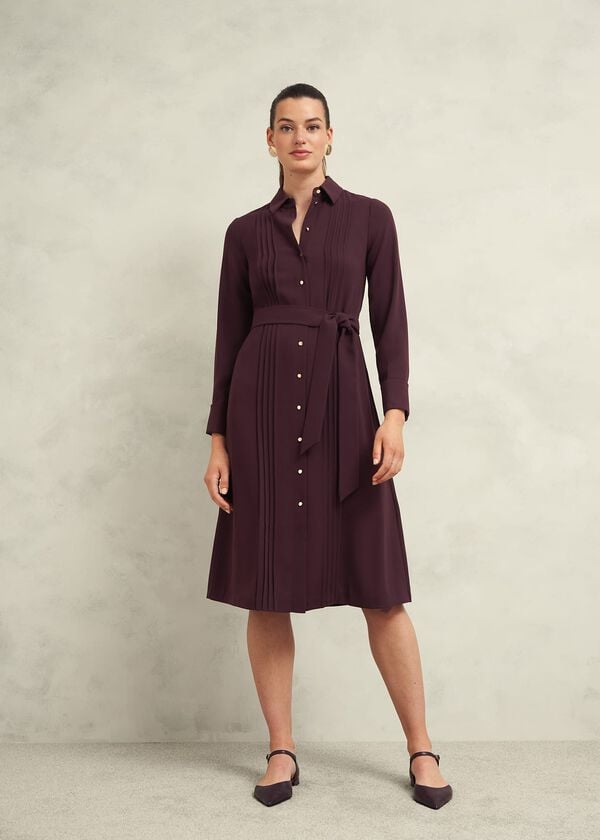 hobbs Robyn Shirt Dress Malbec Purple