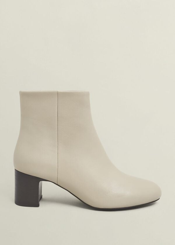 hobbs Rochelle Leather Ankle Boots Light Beige