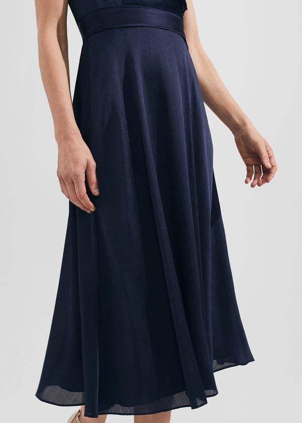 Hobbs Romina Fit And Flare Dress Navy