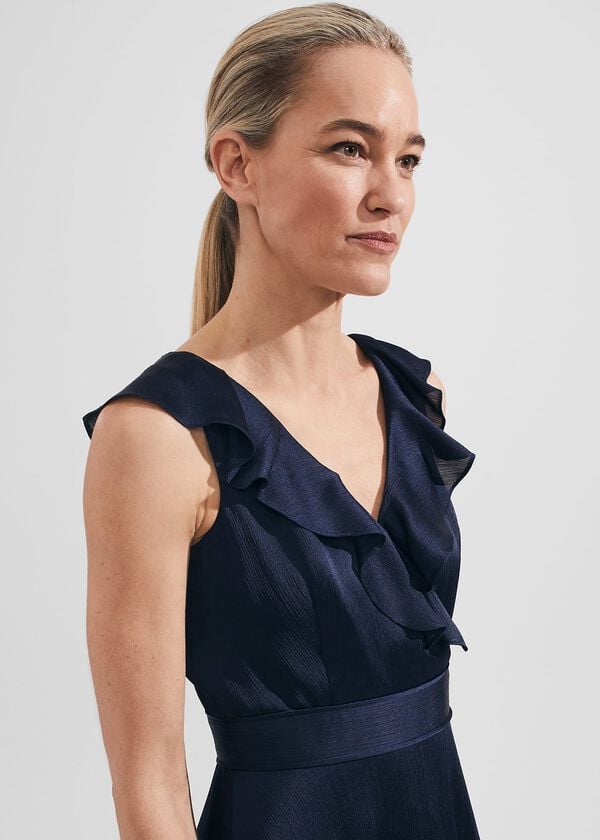 Hobbs Romina Fit And Flare Dress Navy