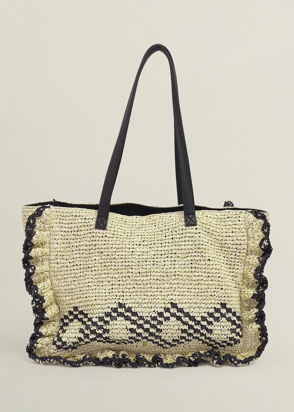 hobbs Romy Ruffle Bag Natural Black