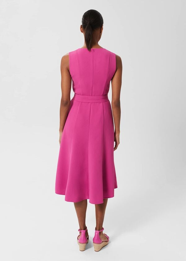 Hobbs Rory Dress Fuchsia Pink
