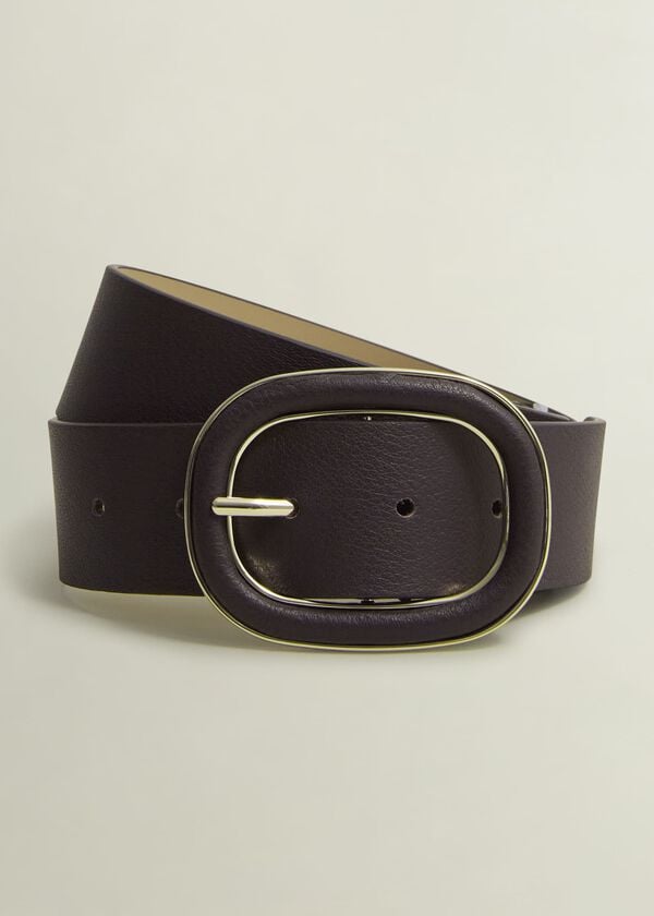 hobbs Rory Leather Waist Belt Malbec Purple