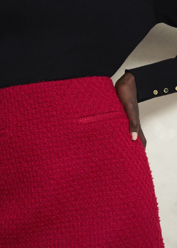 Hobbs Rosa Skirt With Wool Rowan Red