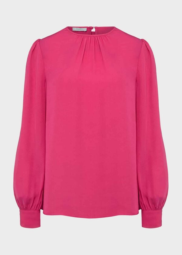 Hobbs Rosalyn Blouse Cherry Pink