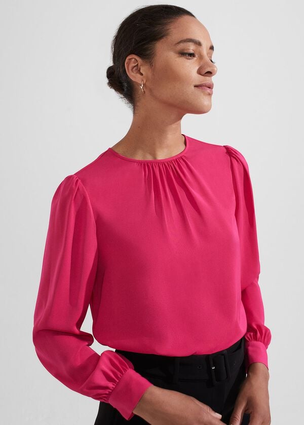 Hobbs Rosalyn Blouse Cherry Pink