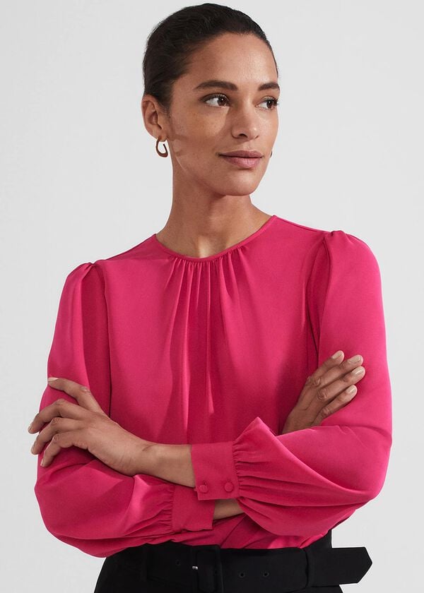 hobbs Rosalyn Blouse Cherry Pink