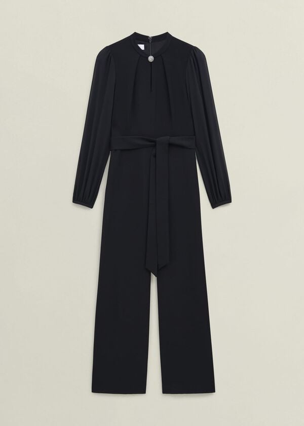 Hobbs Rosamund Gem Detail Jumpsuit Black